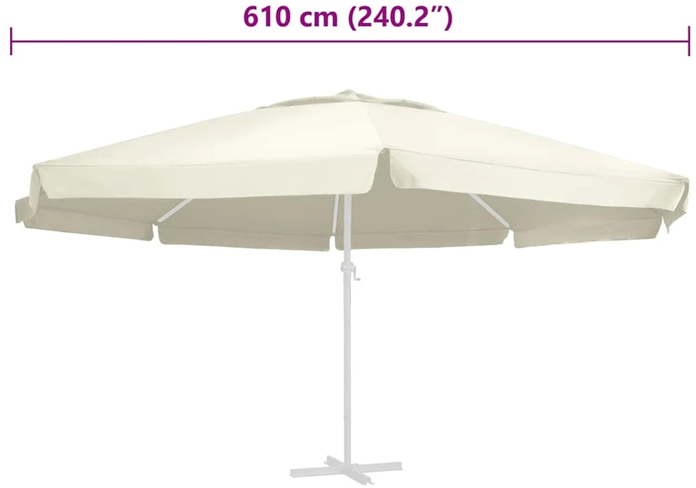 Pakaitinis audinys lauko skėčiui nuo saulės, smėlio, 600cm