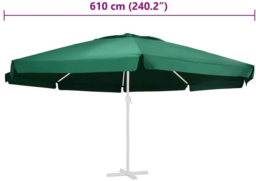 Pakaitinis audinys lauko skėčiui nuo saulės, žalias, 600cm