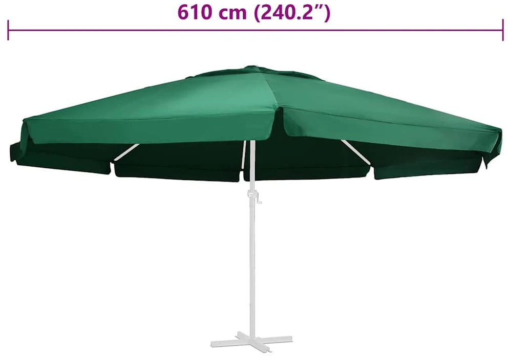 Pakaitinis audinys lauko skėčiui nuo saulės, žalias, 600cm
