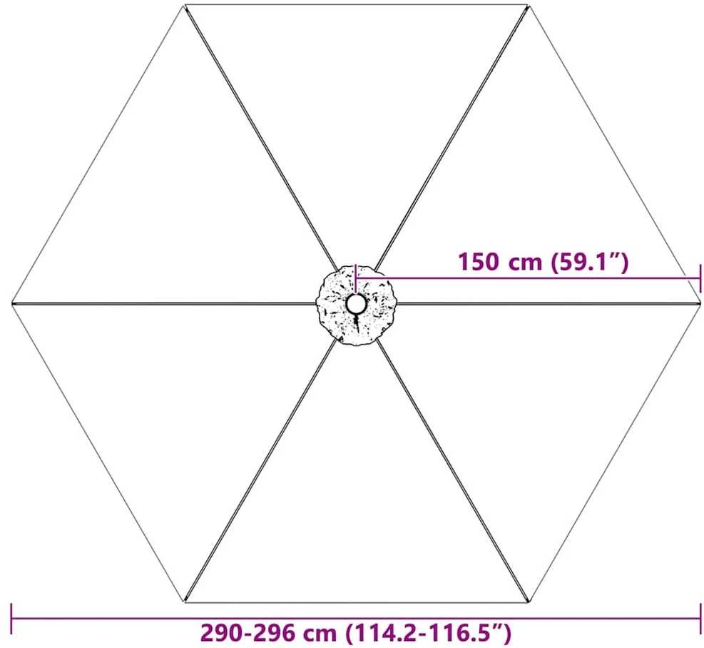 Pakaitinis audinys lauko skėčiui nuo saulės, taupe, 300cm