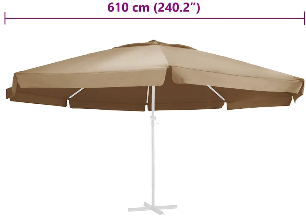 Pakaitinis audinys lauko skėčiui nuo saulės, taupe, 600cm