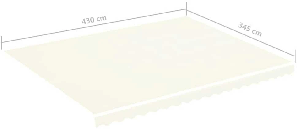 Pakaitinis audinys markizei, kreminės spalvos, 4,5x3,5m