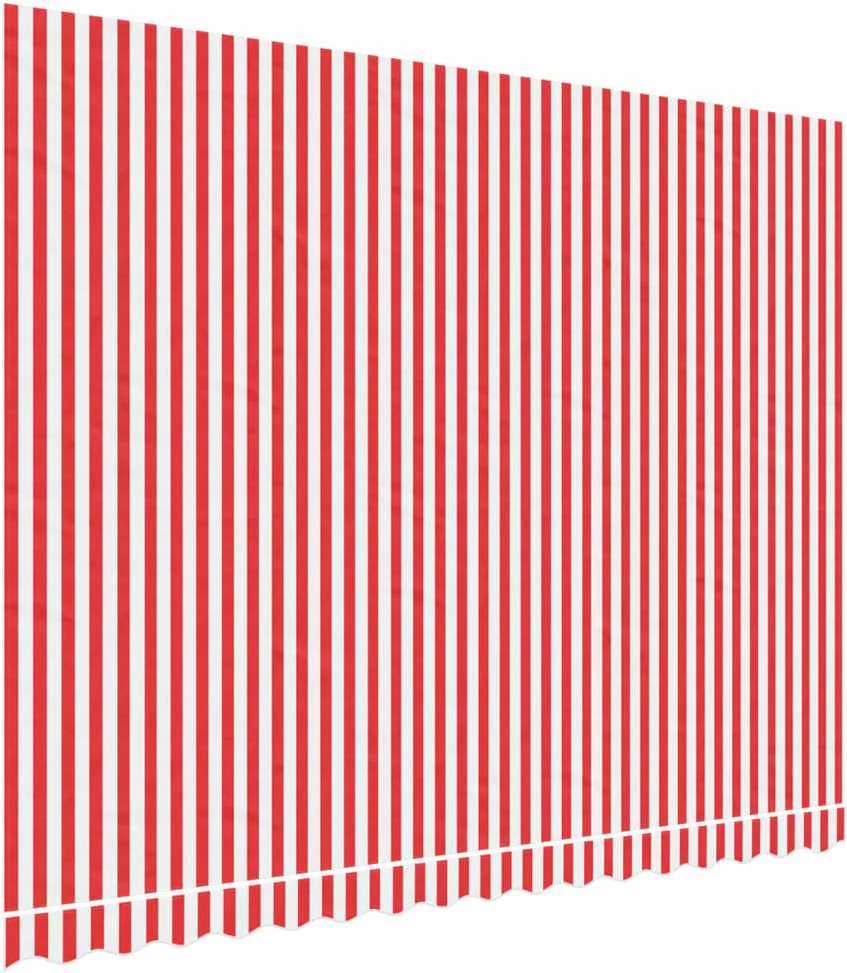 Pakaitinis audinys markizei, raudona ir balta, 400x300cm, poliesteris