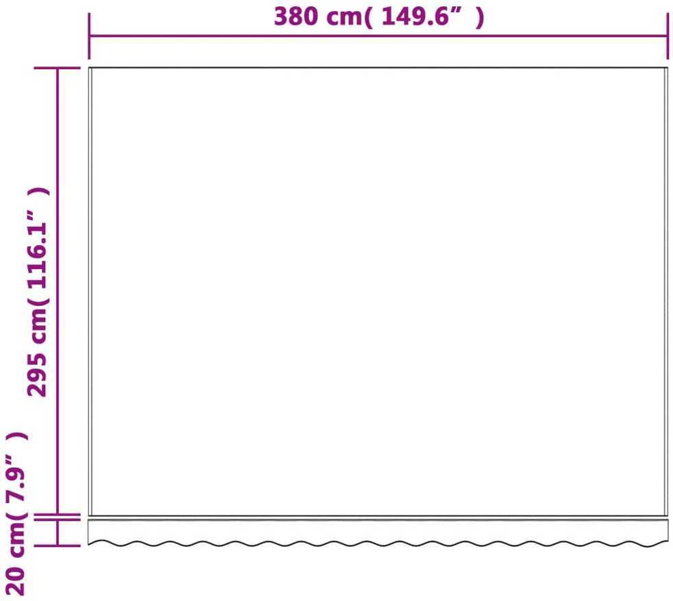 Pakaitinis audinys markizei, raudona ir balta, 400x300cm, poliesteris