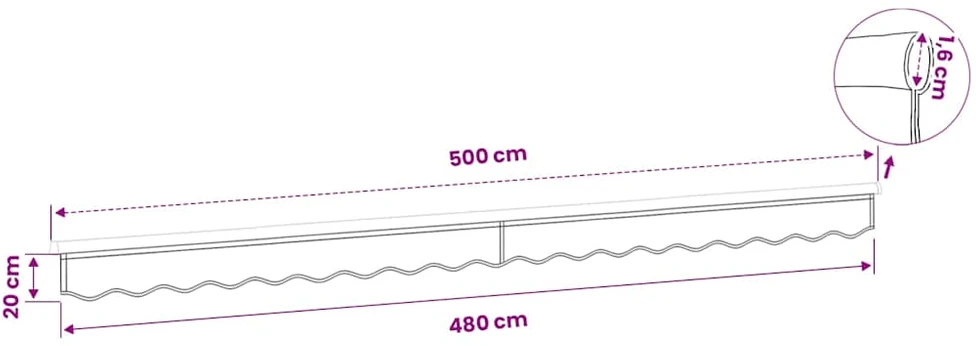 Pakaitinis audinys markizės apsiuvui, antracito spalvos, 500 cm