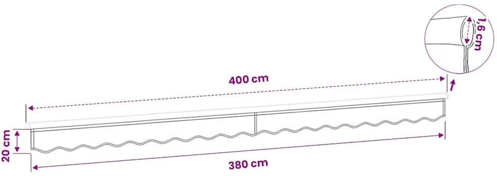 Pakaitinis audinys markizės apsiuvui, antracito spalvos, 400 cm