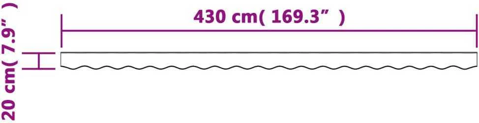 Pakaitinis audinys markizės apsiuvui, antracito spalvos, 450 cm