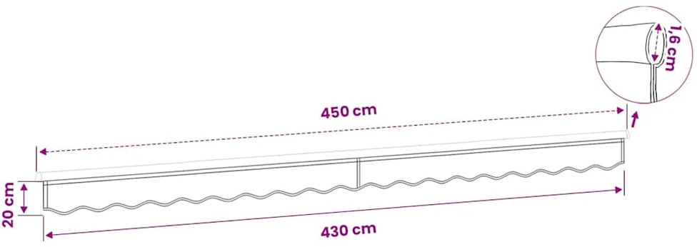 Pakaitinis audinys markizės apsiuvui, rudos dryžuotos, 450 cm
