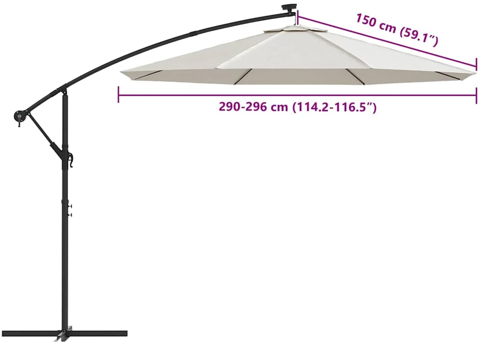 Pakaitinis audinys gembiniam skėčiui, smėlio baltas, 300cm