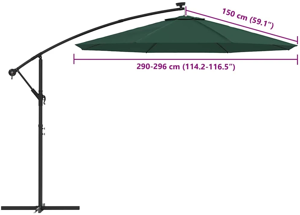 Pakaitinis audinys gembiniam skėčiui, žalios spalvos, 300cm