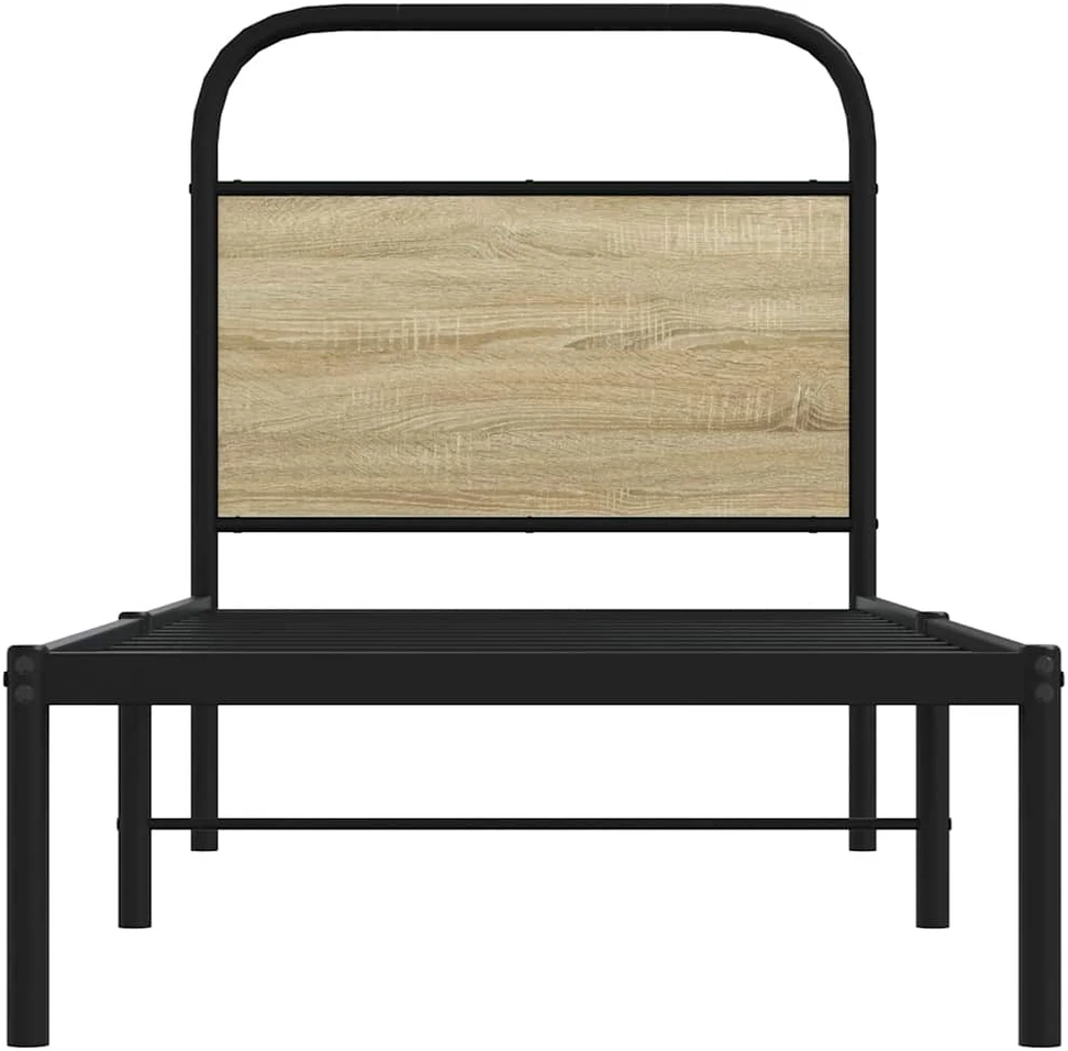 Lova Pakaitinis galvūgalis, ąžuolo spalvos, 75 cm, plienas ir mediena