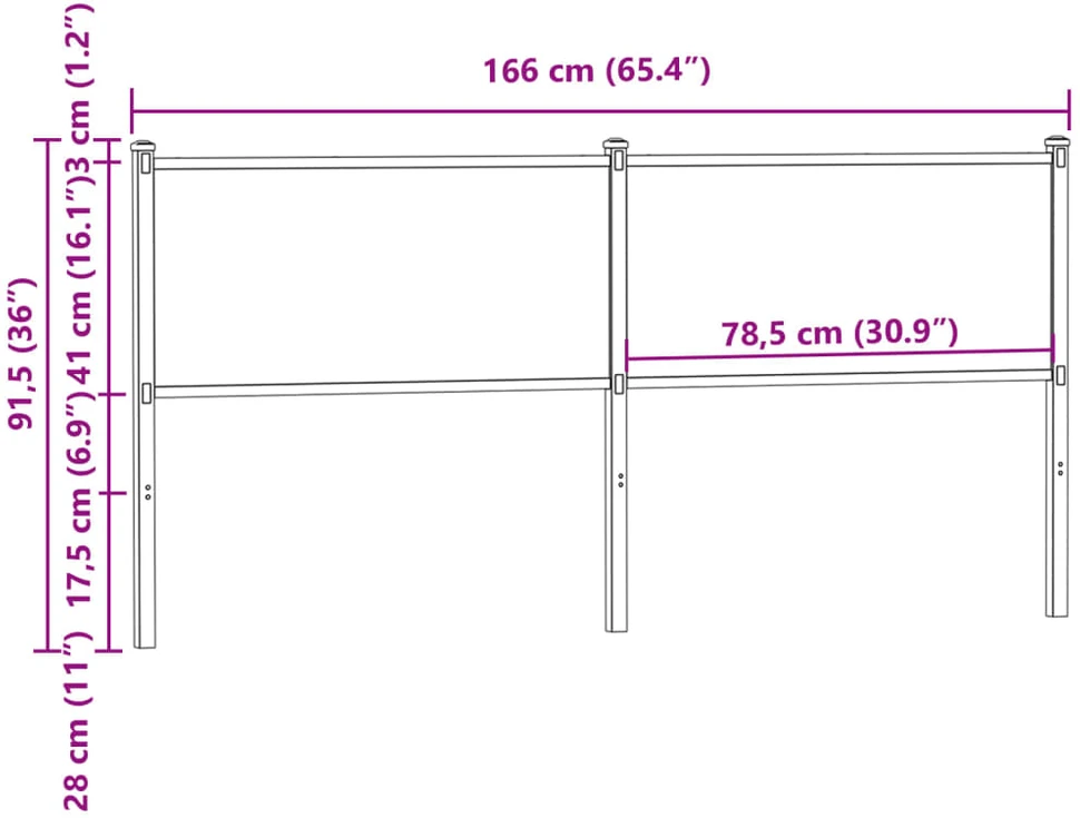 Galvūgalis, dūminio ąžuolo spalvos, 160cm, mediena ir plienas