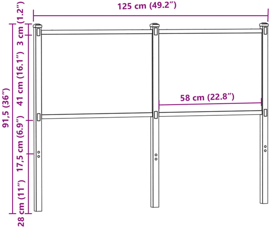 Pakaitinis galvūgalis, dūminio ąžuolo spalvos, 120cm, mediena ir plienas