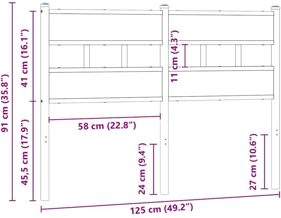 Pakaitinis galvūgalis, ruda ąžuolo, 120cm, apdirbta mediena ir plienas