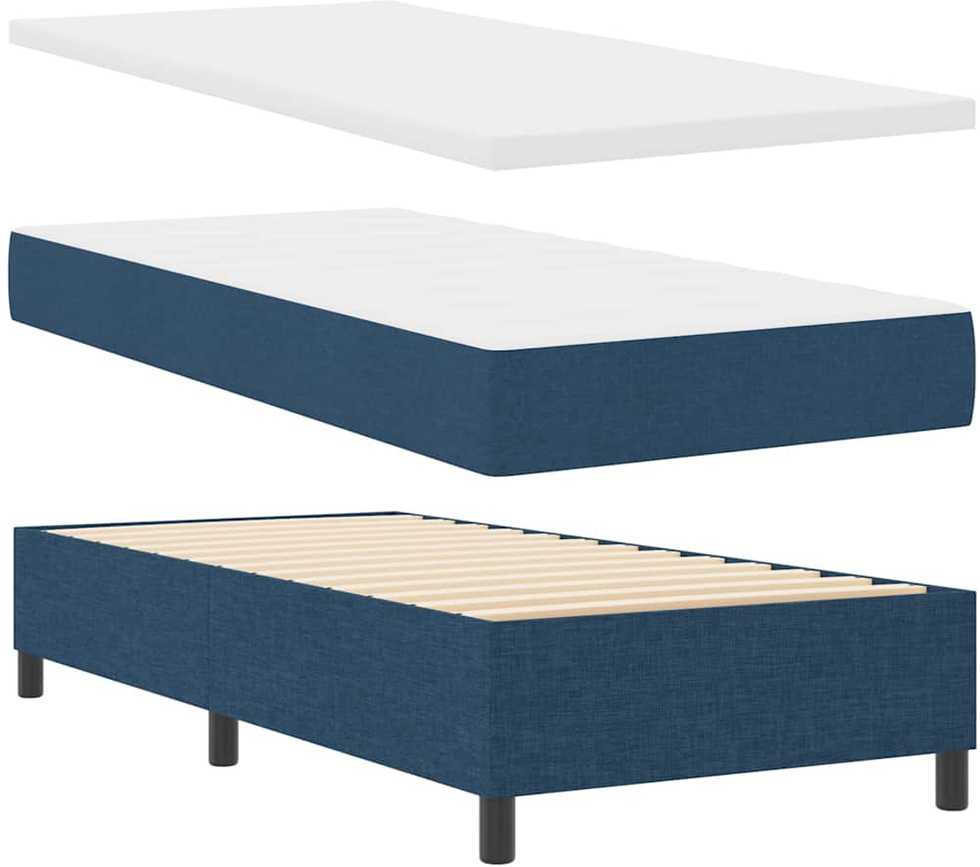 Kiemas lova su LED juostelėmis Mėlyna 90 x 200 cm audinys