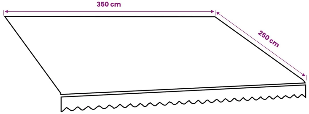 Markizės pakaitinis audinys Oranžinė ir ruda 350 x 250 cm