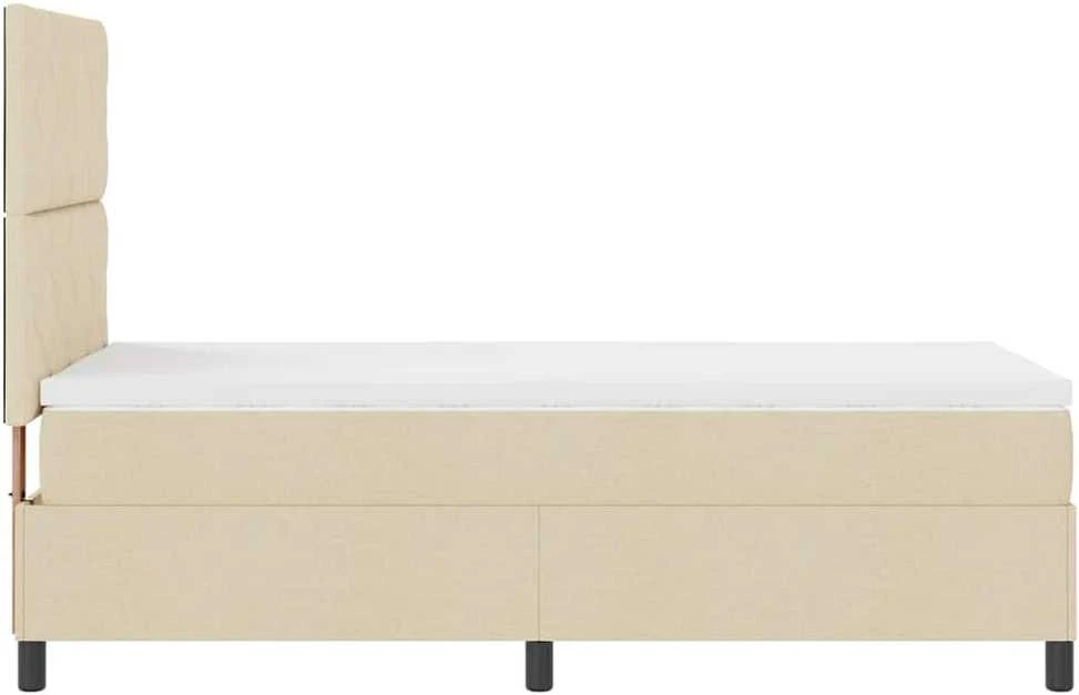 Kiemas lova su LED juostelėmis Kreminė 100 x 200 cm audinys