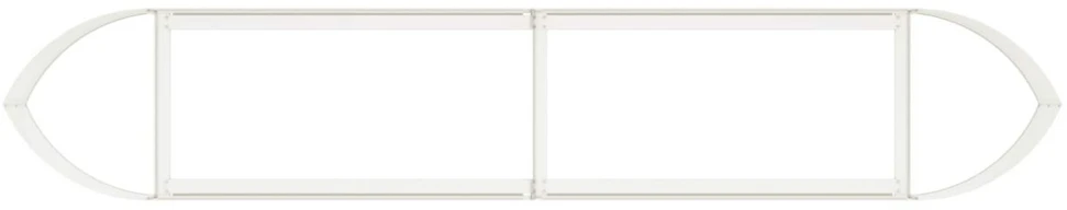 Pakelta sodo lova Balta 220 x 40 x 40 cm Plienas