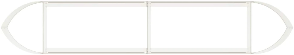Pakelta sodo lova Balta 220 x 40 x 40 cm Plienas