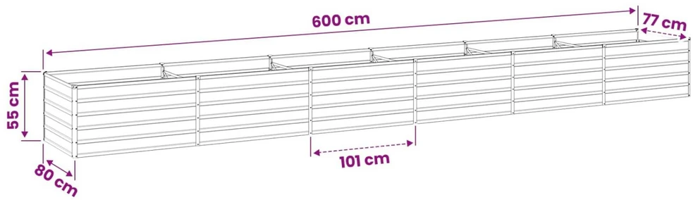 Pakelta sodo lova Ivory 600 x 80 x 55 cm