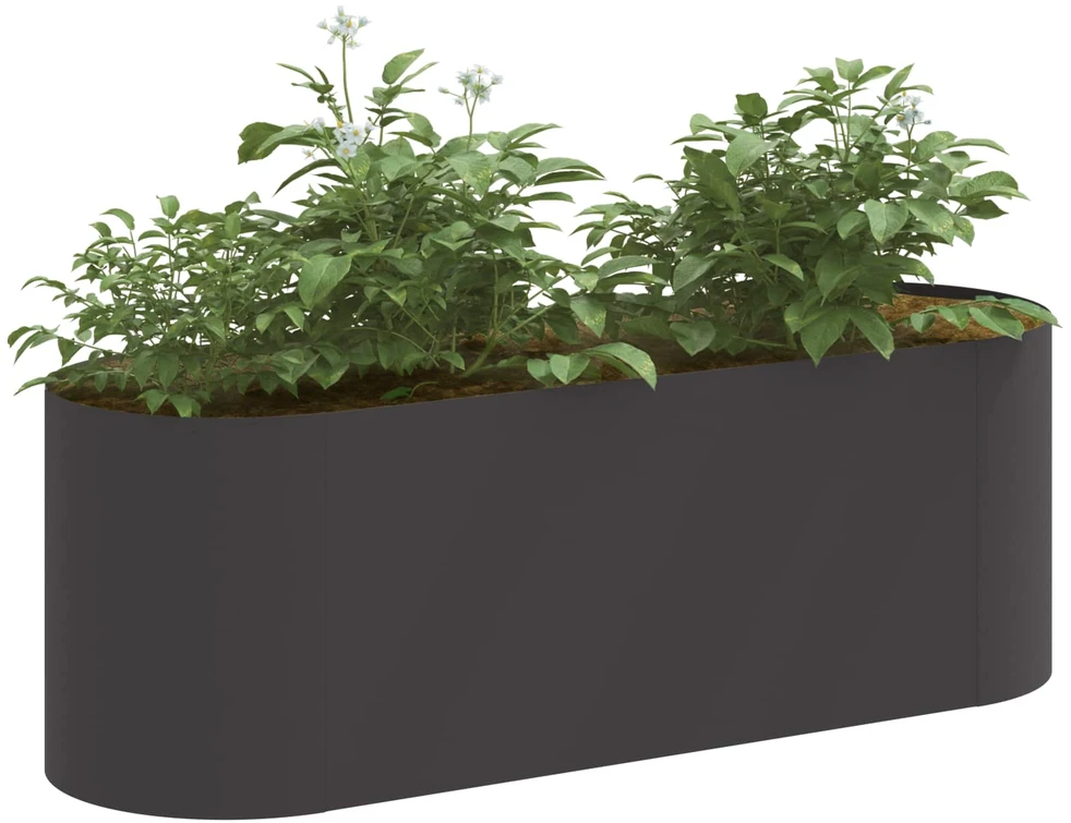 Pakelta sodo lova Juoda 120 x 40 x 40 cm Plienas