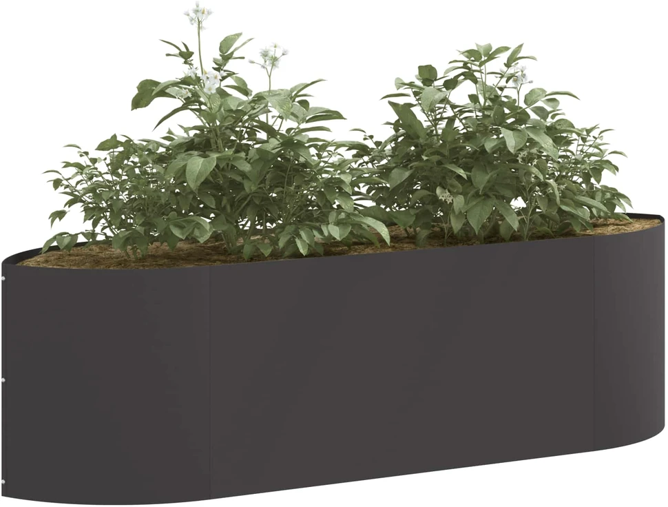 Pakelta sodo lova Juoda 140 x 40 x 40 cm Plienas