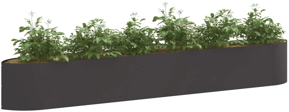 Pakelta sodo lova Juoda 300 x 40 x 40 cm Plienas