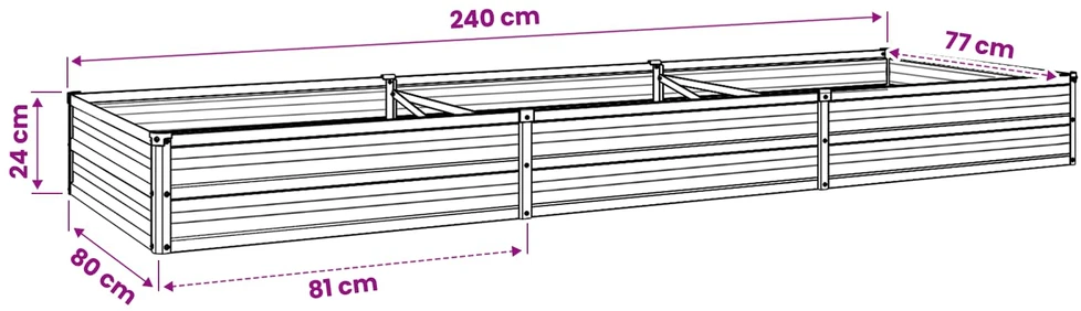 Pakelta sodo lova Pastelinė žalia 240 x 80 x 24 cm
