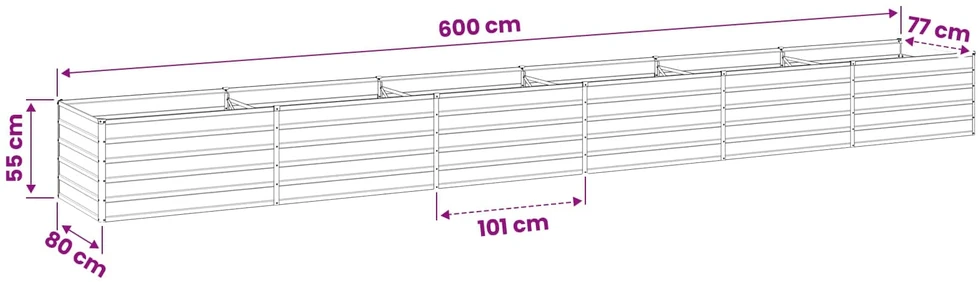 Pakelta sodo lova Ruda 600 x 80 x 55 cm