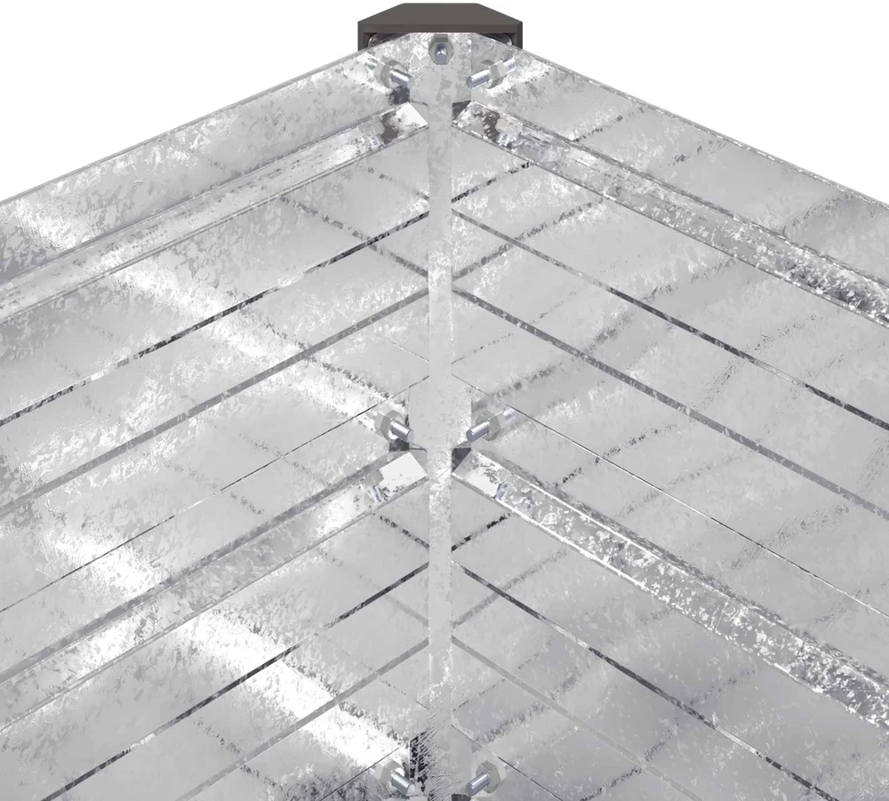 Pakelta sodo lova Sidabrinė 240 x 80 x 24 cm cinkuotas