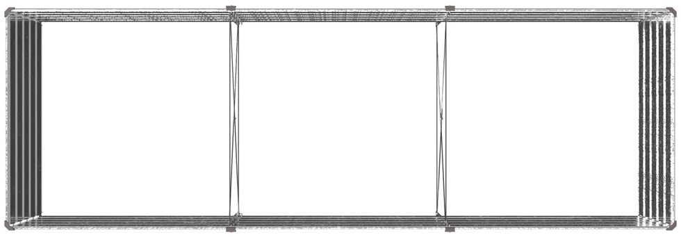 Pakelta sodo lova Sidabrinė 240 x 80 x 55 cm cinkuotas