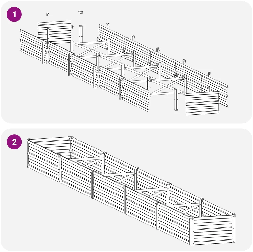 Pakelta sodo lova Sidabrinė 400 x 40 x 24 cm cinkuotas