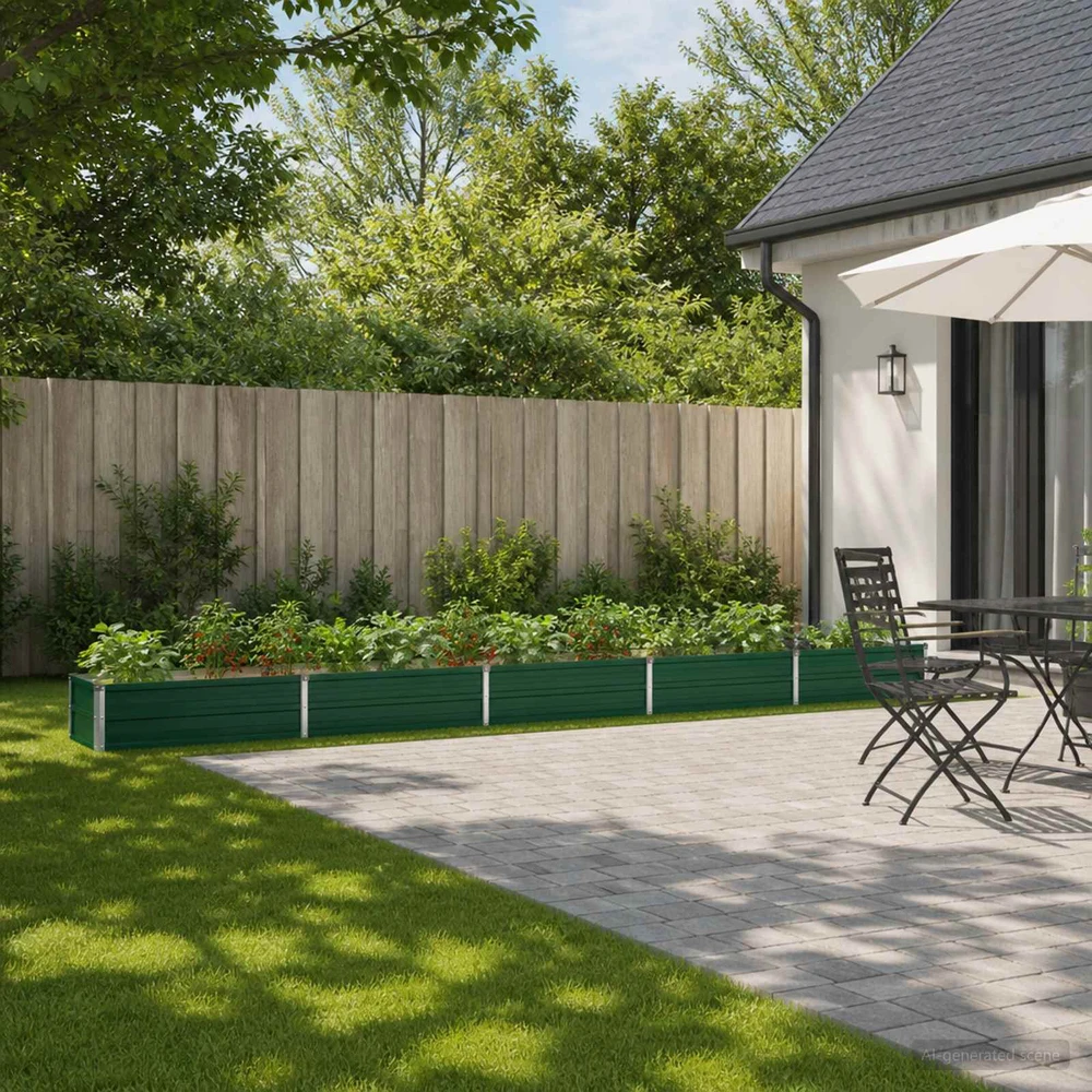 Pakelta sodo lova Žalia 400 x 40 x 24 cm Galvanizuotas plienas