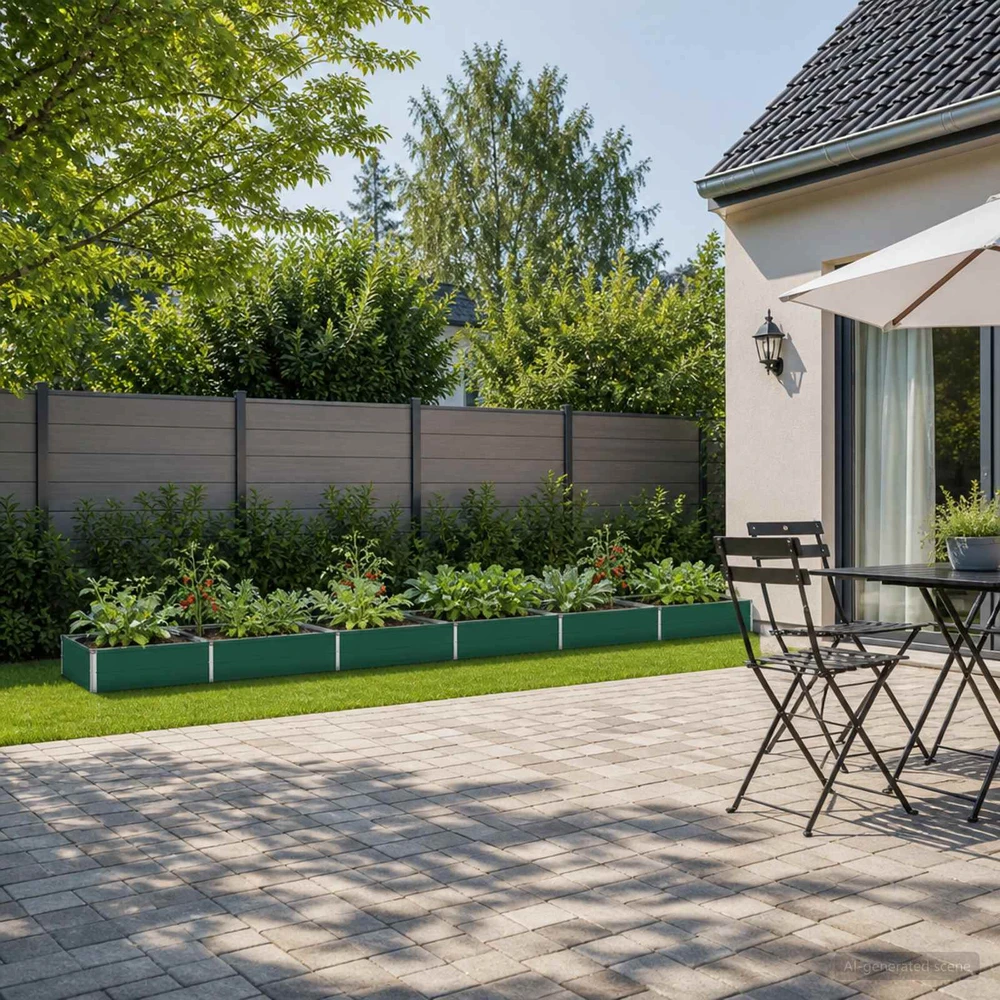 Pakelta sodo lova Žalia 600 x 80 x 24 cm Galvanizuotas plienas