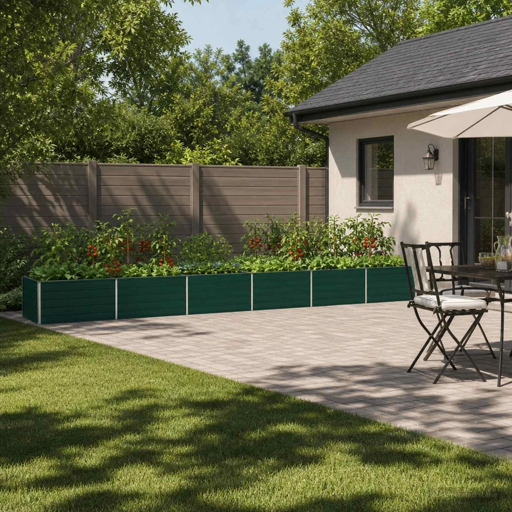 Pakelta sodo lova Žalia 600 x 80 x 55 cm Galvanizuotas plienas