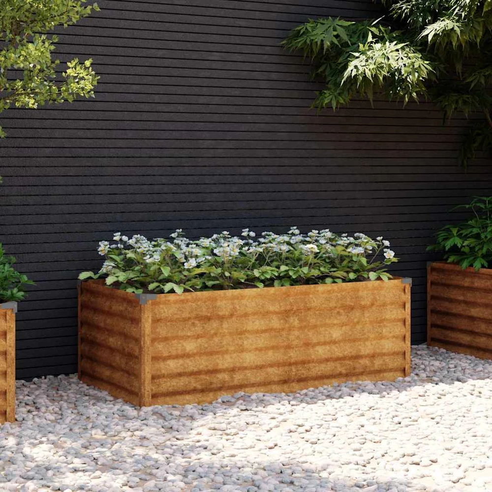 Aukštas sodo lovelis, 100x50x36cm, Corten plienas