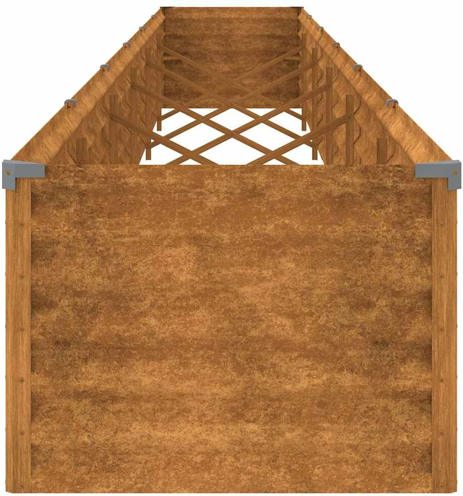 Aukštas sodo lovelis, 580x50x36cm, Corten plienas