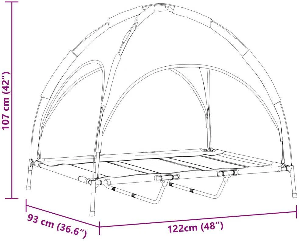 Šuo Lova Juoda 122 x 93 x 106,5 cm Plienas