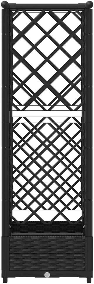 Pakeltas lovas su trelėmis ir stogu Juoda 122,5 x 40 x 121 cm