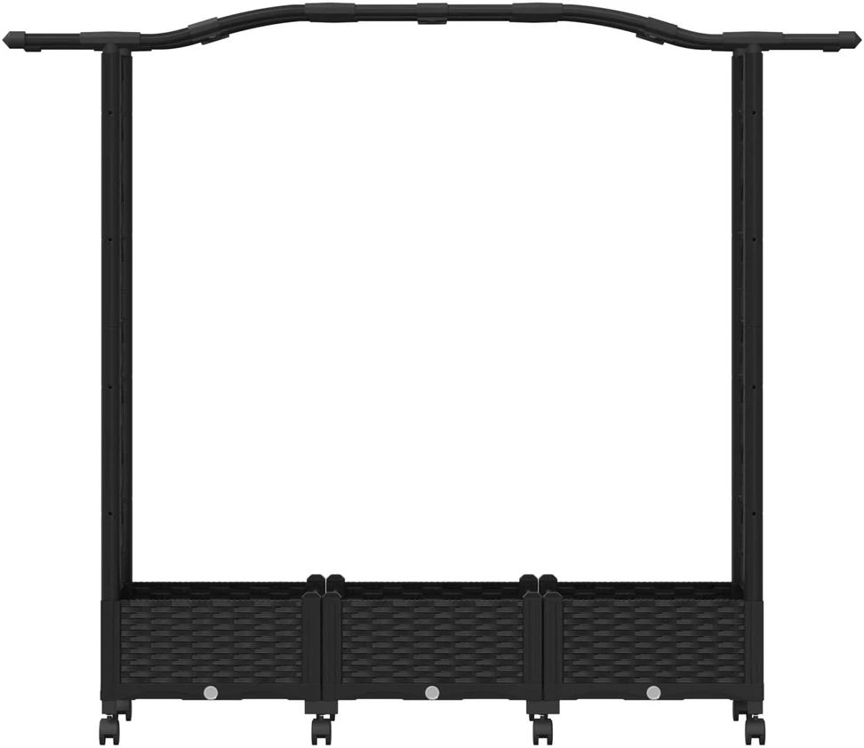 Pakeltas lovas su trelėmis ir stogu Juoda 169 x 40 x 129 cm PP