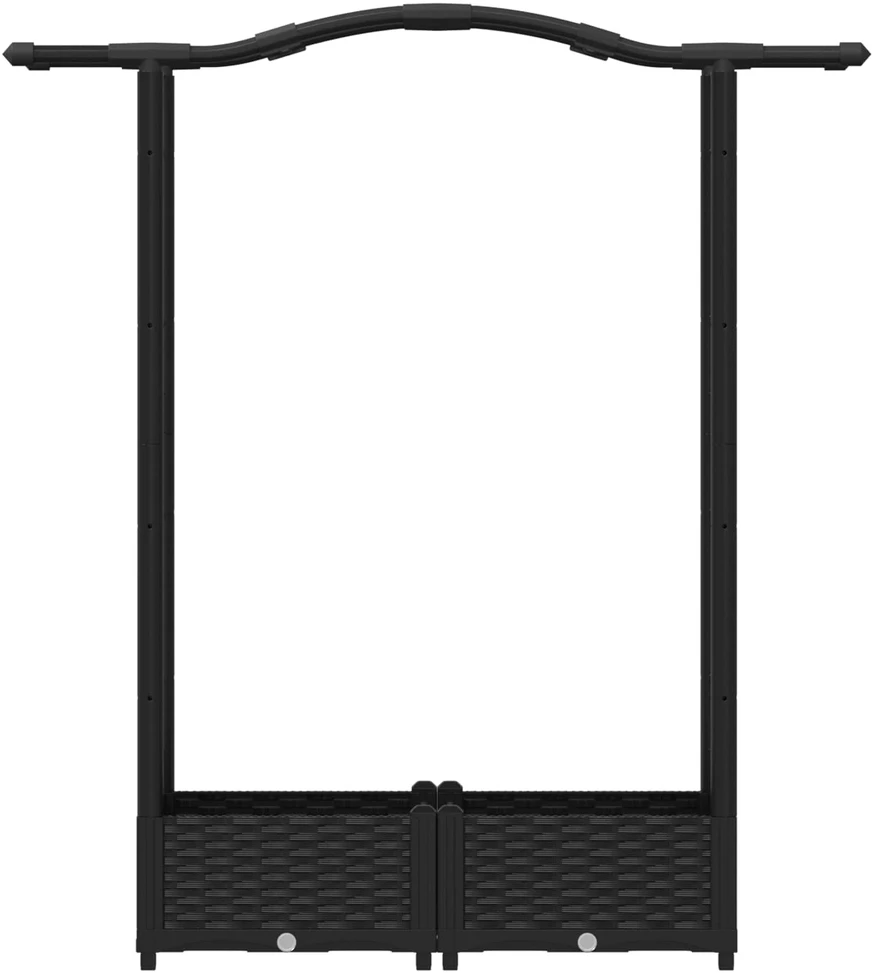 Pakeltas lovas su trelėmis ir stogu Juoda 124 x 40 x 123 cm PP