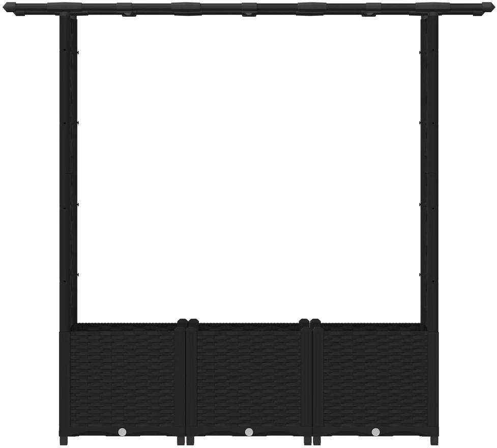 Pakeltas lovas su trelėmis ir stogu Juoda 162,5 x 40 x 136 cm