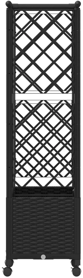 Pakeltas lovas su trelėmis ir stogu Juoda 124 x 40 x 142 cm PP