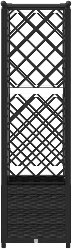 Pakeltas lovas su trelėmis ir stogu Juoda 124 x 40 x 136 cm PP