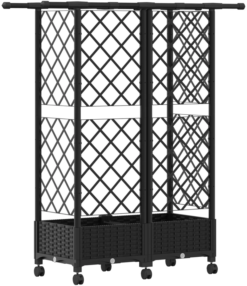Pakeltas lovas su trelėmis ir stogu Juoda 124 x 40 x 127 cm PP