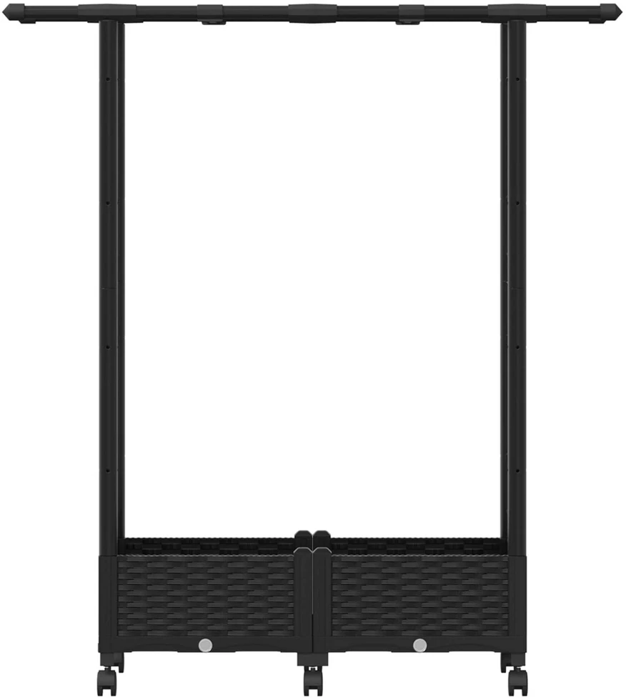 Pakeltas lovas su trelėmis ir stogu Juoda 122,5 x 40 x 127 cm