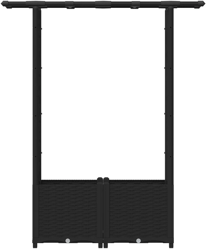 Pakeltas lovas su trelėmis ir stogu Juoda 124,5 x 40 x 136 cm