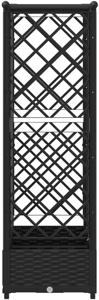 Pakeltas lovas su trelėmis ir stogu Juoda 164 x 40 x 121 cm PP