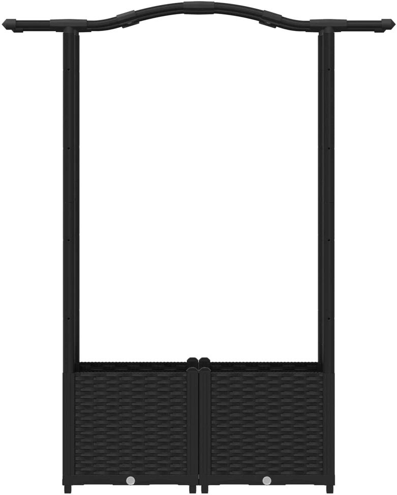 Pakeltas lovas su trelėmis ir stogu Juoda 125 x 40 x 138 cm PP