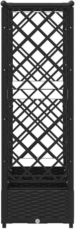 Pakeltas lovas su trelėmis ir stogu Juoda 203 x 40 x 121 cm PP